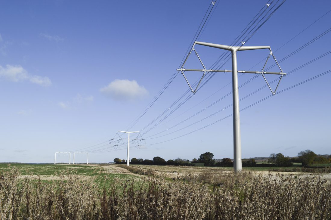 T-pylon overhead power lines engineering