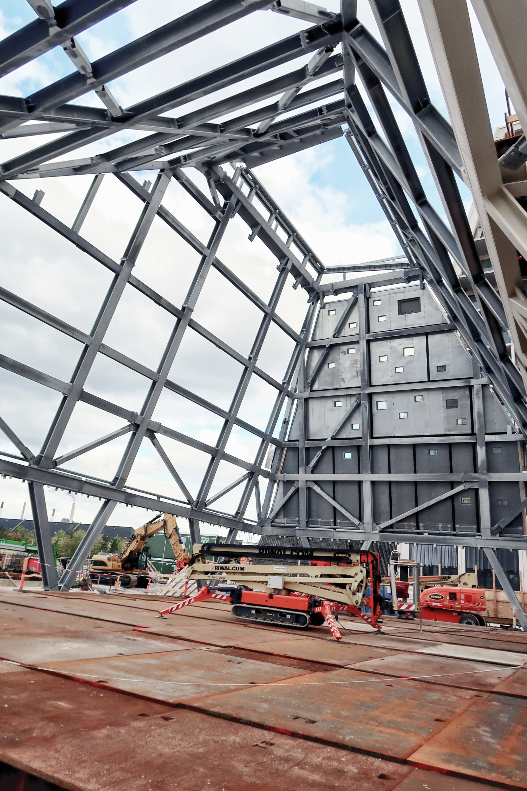Vandkulturhuset Papirøen VAP byggeplads stålkonstruktion