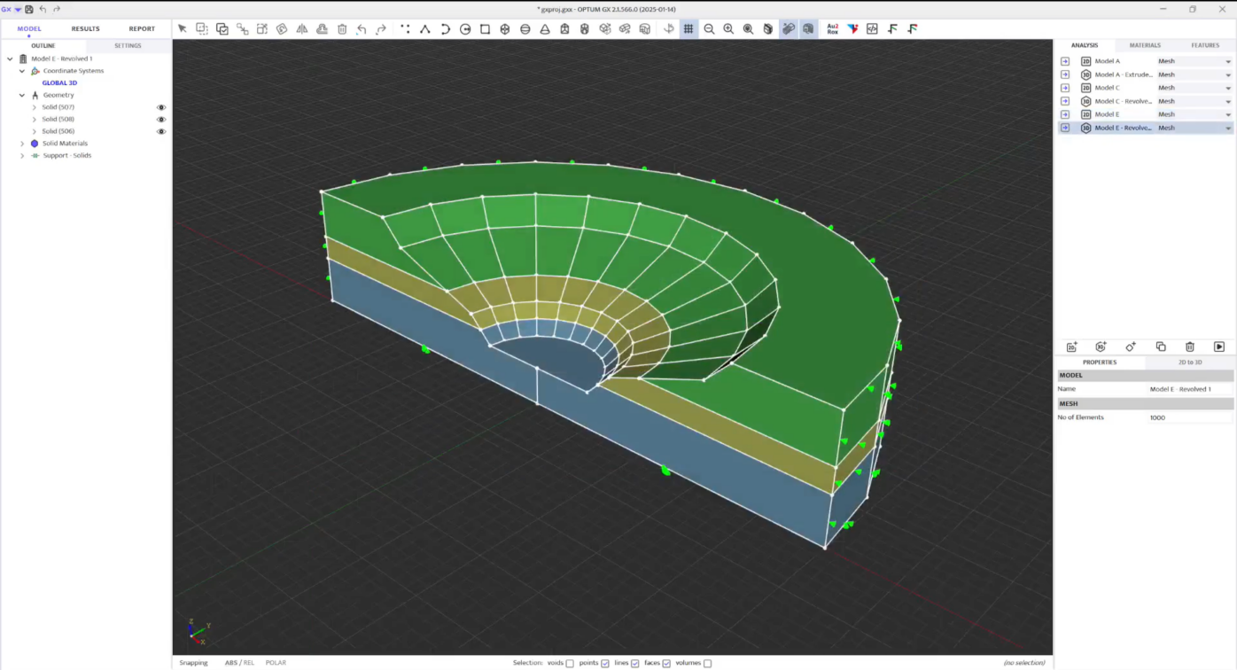 optum gx  3D analysis